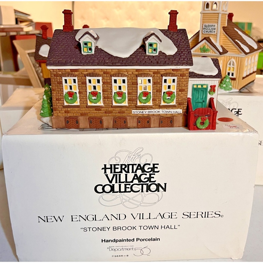 Dept 56 Stoney Brook Town Hall New England Village Heritage Collection 5644-8